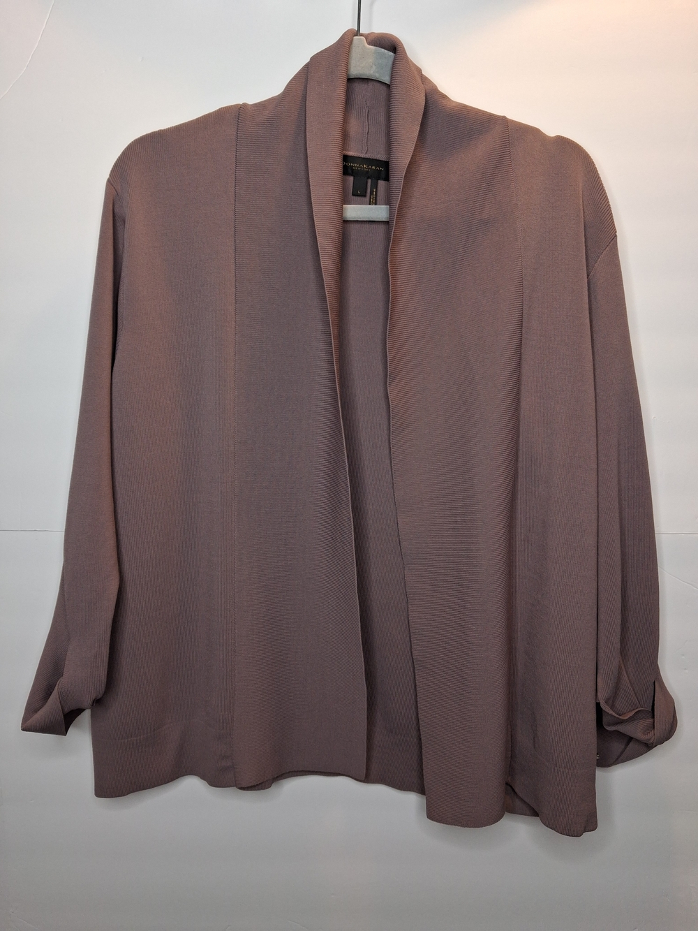 Donna Karan Mauve Open-Front Women’s Sweater